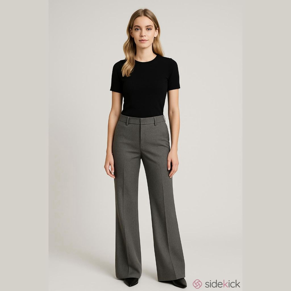 Express Women's Gray Wide-Leg Trousers Size 4